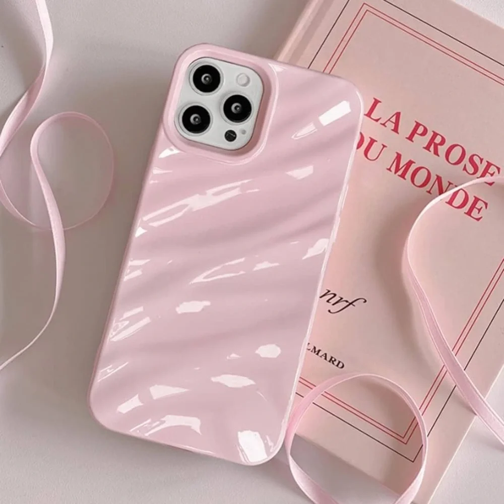 New SPEKSEE Cute Curly Wave Case for iPhone 13 Pro Max--Retro Pink